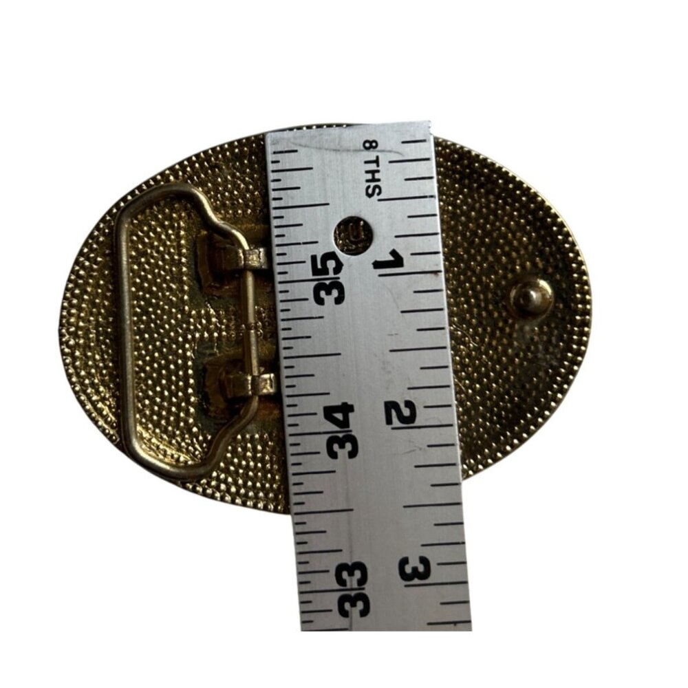 Mens W USA Square-Dancing Western 2-Tone Oval Belt Buckle - Picture 5 of 6